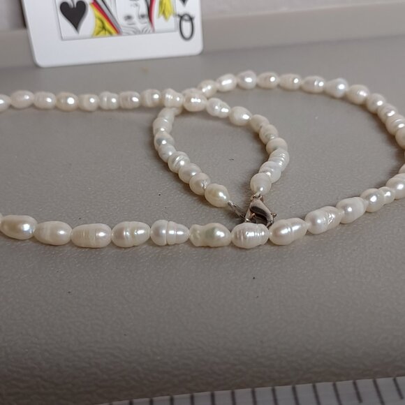 5 Pc Faux Pearl / Pearl Necklace And Bracelet Lot - Picture 6 of 12